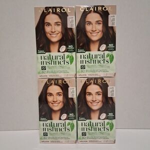 Clairol Natural Instincts Demi Permanent Hair Color 4W Dark Warm Brown 4 Pack